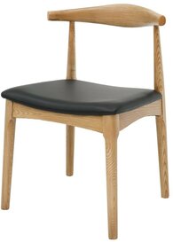 Bowen Dining Chair Natural / Black Leather